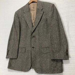 John Ashford‎ Nailhead Blazer Sport Coat Brown Two Button 100% Silk Men's 42S